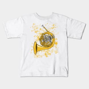 French Horn Teacher Hornist Brass Musician Kids T-Shirt